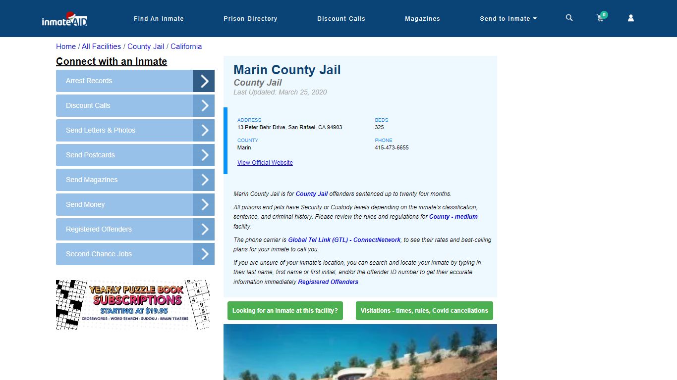 Marin County Jail - Inmate Locator - San Rafael, CA